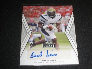 DAVID SIMS 2014 LEAF DRAFT ROOKIE SIGNED AUTOGRAPHED CARD #A-DS1 G-TECH STAR