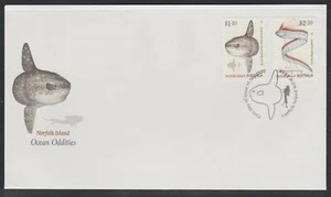 NORFOLK Island - 2020 OCEAN ODDITIES Marine Life Design set of 2 on FDC - Picture 1 of 1
