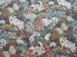 Lovely unused vintage 70's Sanderson cotton fabric - 'Spot and friends' by the M - Picture 1 of 10