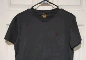 Polo Ralph Lauren Camiseta Hombres Pequeña Cuello en V Camiseta Gris Camiseta Nueva sin Etiquetas - Imagen 1 de 5