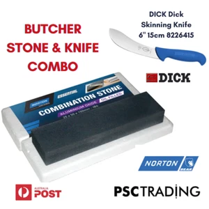 Norton Sharpening Stone IB8 and Dick Skinning Knife 6" 15cm 8226415 - Picture 1 of 5