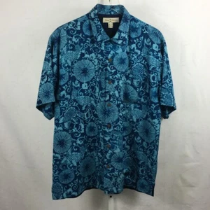 Tommy Bahama Mens Silk Hawaiian Camp Shirt Blue M - Picture 1 of 12