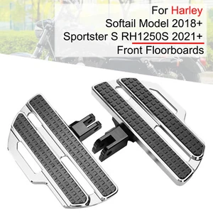 Front Rider Floorboards For Harley RH1250S Softail Sport Glide Street Bob Chrome - Picture 1 of 16