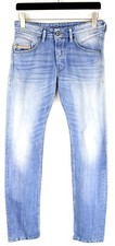 DIESEL Belther Regular Slim-Tapered 0827F Jeans Mens W28/L34 Whiskers Faded
