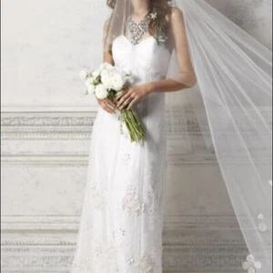 Abito da gala nuovo con etichette BHLDN There is Only You & Me serra con fiori 3D taglia 4 - Foto 1 di 12