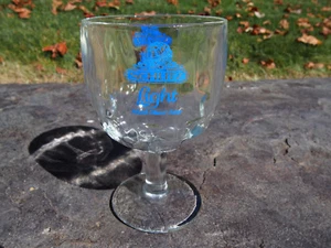 Vintage SCHLITZ LIGHT Beer Glass Goblet Stemmed On Pedestal Thumbprint Dimpled  - Picture 1 of 6