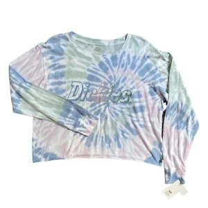 Dickies Junior Long Sleeve Pastel Tie Dye Cropped Tee T-Shirt Size XL - NWT - Picture 1 of 4