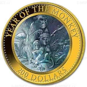5 oz 200$ Goldmünze Lunar Affe 2016 - Mother of Pearl Zertifikat,Box, B0167 - Picture 1 of 1