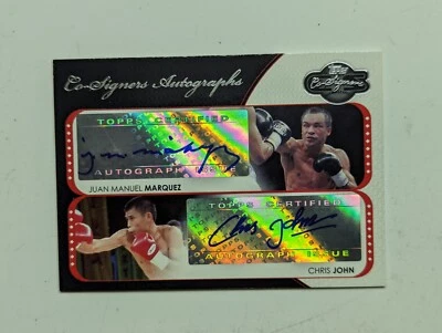 2008 TOPPS CO-SIGNERS Juan Manuel Marquez and Chris John Autograph - Image 1 of 3