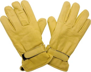 Western Leder Biker Vespa Reit Handschuhe Beige 50s Rockabilly Gloves gefüttert - Bild 1 von 1