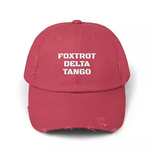 Foxtrot Delta Tango Distressed Cap, Vintage Baseball Hat, Casual Headwear, FDT - Picture 1 of 43