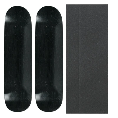 2 Blank Skateboard Decks  - 8.5 in - Black w/Jessup Grip - Image 1 of 4