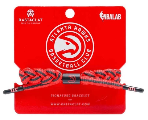 Rastaclat Basketball Atlanta Hawks Adjustable Knotted Bracelet - Red & Black Cover