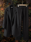 Women Business Wear Pant Suit Long Formal Blazer Set Office Jacket Trouser 2Pcs