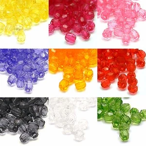Lot of 500 Small Little 4mm Plastic Acrylic Transparent Faceted Beads - Picture 1 of 11