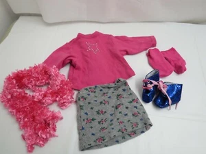 18" DOLL CLOTHING AMERICAN GIRL OUR GENERATION OUTFIT TOP SKIRT SHOES SHAWL SOCK - Picture 1 of 3