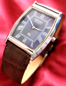 ⚡️Seíko Men's Slim Barrel Tank Tonneau Leather Watch 31mm MINT Condition - Picture 1 of 4