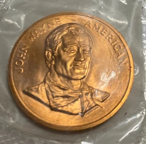1979 JOHN WAYNE Vintage American Bronze Medal Coin By Frank Gasparro Sealed - Picture 1 of 5