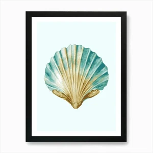 Seashell art print Art Print Framed Wall Art Poster Canvas Print Picture - Picture 1 of 4