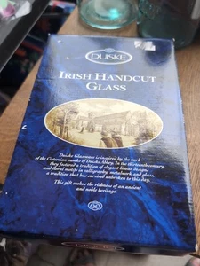DUISKE Irish Hand Cut Wine Glasses Goblets w/Box Set of 2 - Picture 1 of 3