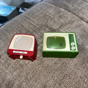 1960/70's Bodensee Plastiskop Red TV Vintage Collectable Souvenir x 2 - Picture 1 of 4