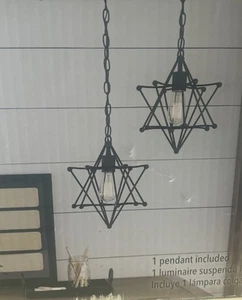 allen + roth, Aged Bronze French Country/Cottage Geometric Pendant Light - Picture 1 of 3