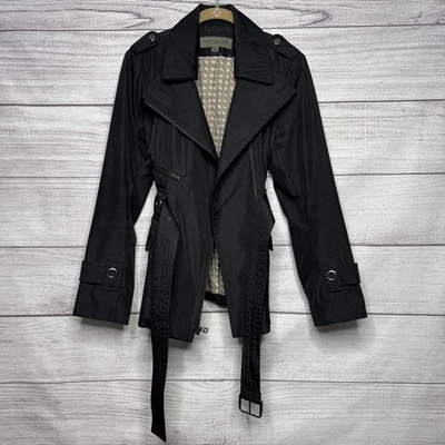 Chaqueta gabardina Marc New York Andrew Marc negra con cinturón - mediana para mujer Foto 1 de 4