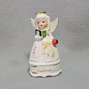 Vintage Napco September Angel A4588 School Book And Apple - Picture 1 of 11