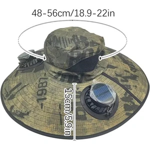 Sunscreen Sun Hat with Dual Fan,Solar & USB Powered Fan Outdoor Fishing Hat - Picture 1 of 15