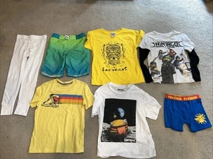 Boys Lot 1 Swimsuit, 3 Short Sleeve, 1 Long Sleeve, 1 Long John, 1 Underwear Sml - Picture 1 of 15