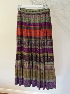 CHRISTIAN LACROIX Skirt Peasant Long Maxi VINTAGE Floral Paisley Vintage Wool 40 - Picture 1 of 15