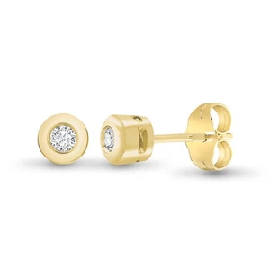 9ct Gold Jewelco London 0.1ct Diamond Solitaire Stud Earrings - Picture 1 of 3