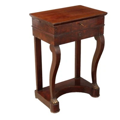 Antigua Mesa de Centro Restauración Caoba Francia Siglo XIX Original Foto 1 de 4