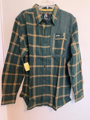 Camisa de franela Ski-Doo para hombre - Grande - HERMOSA - 4548030970 - NUEVA CON ETIQUETAS - Cuadros verdes Foto 1 de 4
