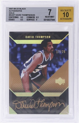 Upper Deck 2007 negro David Thompson automático dorado #AUDT/25 BGS 7/10 Foto 1 de 2