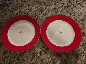 Kate Spade Rutherford Circle Red Dinner Plate x2 - Picture 1 of 4