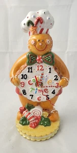 Vintage Keramik Lebkuchen Tischplatte Küchenuhr funktioniert Video Weihnachten Plätzchen - Bild 1 von 9