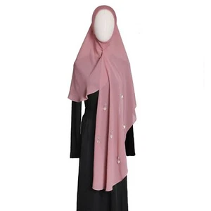 Foulard istantaneo donna musulmana scialle avvolgente copricapo Amira preghiera burka chiffon - Foto 1 di 14