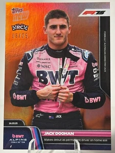2025 Topps Now F1 #018 Jack Doohan Rookie Orange Numbered 06/25 - Picture 1 of 4