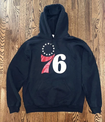 Philadelphia 76ers Black Hoodie Sweatshirt - Medium Cover