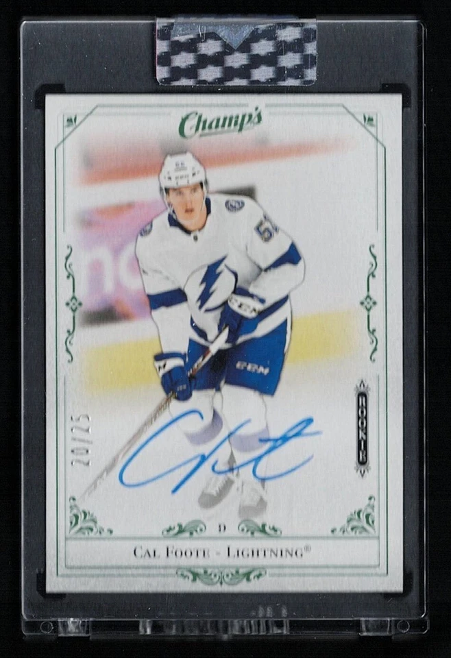 2020-21 Upper Deck Clear Cut Champs Green Rookie Autograph Cal Foote 20/25 - Image 1 of 1