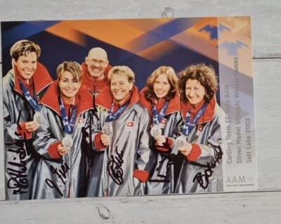 Original handsigniertes Autogramm – Tanya Frei & Curling Team Schweiz, Olympiade - Bild 1 von 4