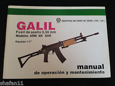 GALIL Fusil 5.56 Original IMI Manual Operating & Maintenance in SPANISH