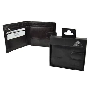 Mens Cowhide Leather Tabbed Bi-Fold Wallett by Rowallan of Scotland Compact - Picture 1 of 10
