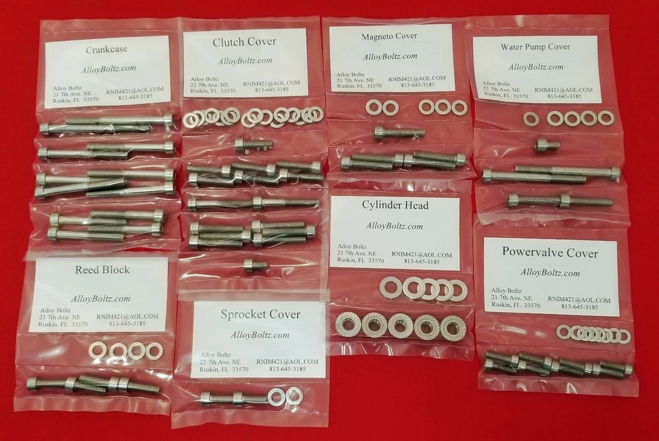 YAMAHA 1994-2004 YZ125 YZ 125 POLISHED STAINLESS STEEL ENGINE BOLT SCREW KIT SET - Image 1 of 1