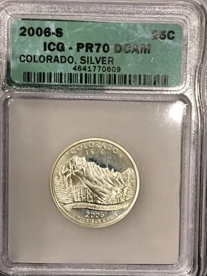 2006 S Silver 25C Colorado State Quarter PR70DCAM  ICG - Image 1 of 2