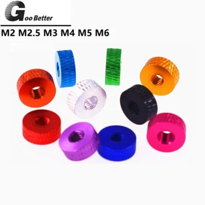 Rändelmutter M2 M3 M4 M5 M6 Aluminium , Rändelmuttern Flache Mutter Viele Farben - Bild 1 von 4