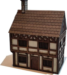 28mm Fantasy Tudor Style Dwelling House MDF Painted Terrain - Picture 1 of 12