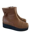 Gram 425 Swedish Womens Brown Leather Platform Ankle Boots Size Eu 39 Us 8,5