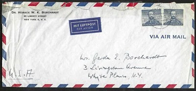 ALEMANIA Michel #150 (x2) N.A. Emisiones OTTO en 1952 portada a White Plains NY Foto 1 de 2